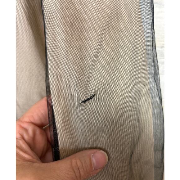 Jarbo Womens M Nude & Black Sheer Cotton Chiffon Tie-Waist Cardigan Dress Blouse - Picture 7 of 8